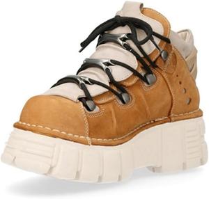 Женские готические ботинки на платформе в стиле панк, мотоциклетные ботинки с массивной подошвой, металлической фурнитурой и шнуровкой LITNERMIA, 1129 Brown