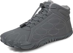 Мужские и женские зимние снежные ботинки водонепроницаемые, босоножки с меховой подкладкой, теплые ботинки до щиколотки, противоскользящие, для пеших прогулок на природе, женские зимние водонепроницаемые ботинки Generic, серый