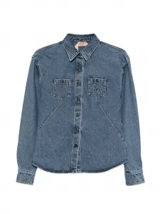 Рубашка с логотипом и нагрудными карманами Nº21, синий