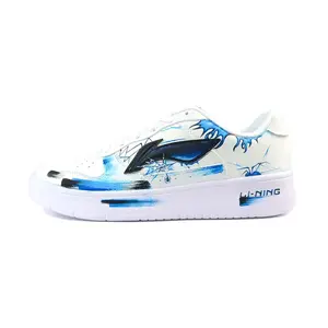 LINING Легкие и дышащие низкие кроссовки для скейтбординга, мужские, белые, синие