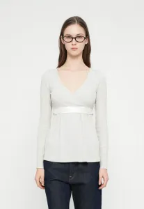 Топ-Бэбидолл с запахом спереди и длинными рукавами Hollister Co., Grey