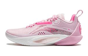 Скоростные 10 Амортизация, Износостойкие Низкие Детские Баскетбольные Кроссовки Мягкий Вишневый Розовый LINING YOUNG