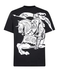 Черная футболка с изображением рыцаря. Burberry, черный