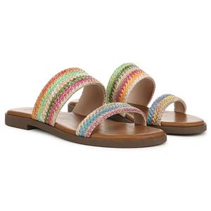 Слайд-сандалии Curtis Blowfish Malibu, tan/blue/pink raffia