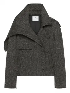 Укороченная куртка с большим воротником Courrèges, серый