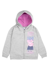 Толстовка United Labels Peppa Wutz Kapuzenpullover mit Reißverschluss und Glitterprint, серый