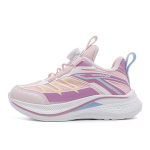 WARRIOR Скользостойкие противоударные легкие амортизирующие низкие кроссовки для бега pink purple детские