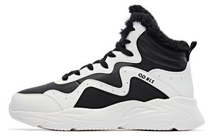 QIAODAN Противоскользящие и износостойкие теплые высокие спортивные повседневные туфли белого и черного цветов