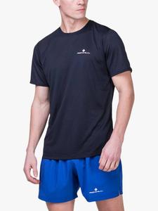 Мужская базовая тренировочная футболка с короткими рукавами Ronhill, цвет Black/Bright White