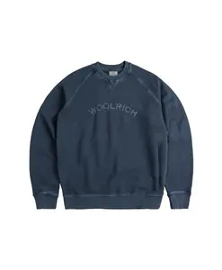 Черный университетский пуловер с круглым вырезом Woolrich, синий
