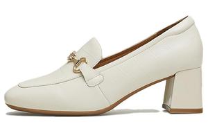 Женские лоферы сплошного цвета TATA, экрю