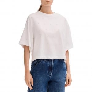 Футболка с рукавом дроп-шоулдер женская CHANEL, белый