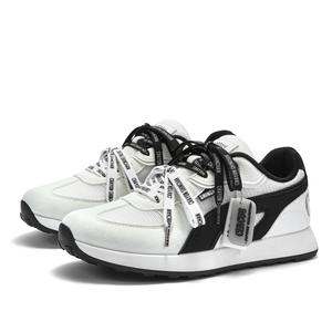 Crayon Shinchan Дышащие легкие повседневные кроссовки низкие с амортизацией для увеличения роста унисекс черно-белые, цвет Black White