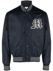 Бомбер с нашивкой-логотипом MSGM, синий