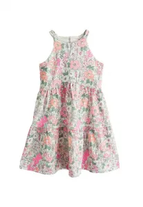 Летнее платье прямого кроя на бретелях Next, Pink Flower Print