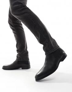 THOMAS CRICK REGGIE формальные кожаные ботинки челси на молнии черного цвета