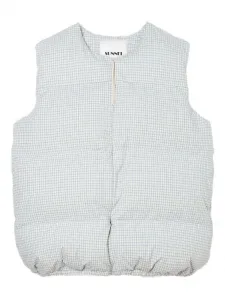 Дутый жилет в клетку Sunnei, белый