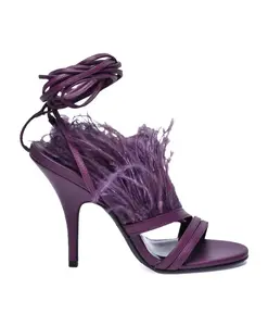 Кожаные сандалии на каблуке 10 см Patrizia Pepe, фиолетовый