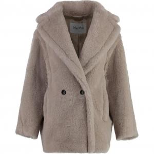 Макс Мара Ольга Двубортное Тедди Пальто MaxMara, Песочный