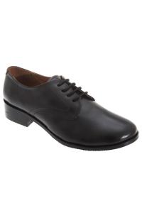 Блестящие кожаные туфли-кадеты с 4 люверсами Grafters, черный