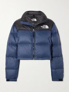 Укороченный стеганый пуховик Nuptse The North Face, темно-синий