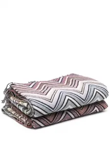 Одеяло с узором зигзаг Missoni Home, синий