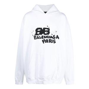 Толстовка hand-drawn bb icon hoodie large fit 'white' Balenciaga, белый