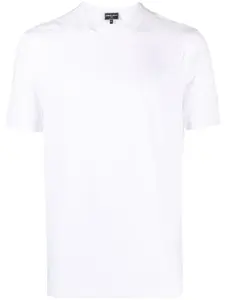 Однотонная футболка с круглым вырезом GIORGIO ARMANI, белый