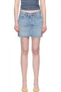 Джинсовая мини-юбка с V-образным вырезом на талии Agolde, цвет force