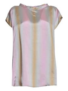 Топ ASPESI с полосатым принтом и короткими рукавами, розовый