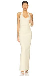 Платье макси с завязкой на шее Natalia Nookie, lemon