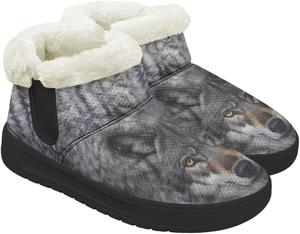 Женские зимние ботинки с меховой подкладкой, короткие зимние ботинки для женщин для холодной погоды Fuojuvelie, Wolf