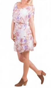 Шелковое платье Lodi с цветочным принтом бежевого цвета Gigi Moda, бежевый