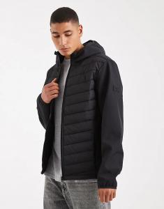 Стеганая куртка с капюшоном JJ Rebel черного цвета