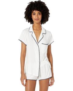 Пижама Eberjey Frida Shortie Pj Set, цвет Ivory/Navy