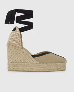 Женские эспадрильи на клиновидной подошве Casilda se casa Carmen из льна с застежкой на лентах Castañer, бежевый