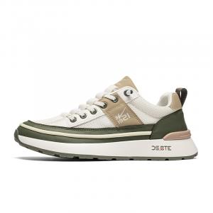 Износостойкие дышащие легкие мужские кеды Low Top DOUBLE STAR 88, белый зеленый