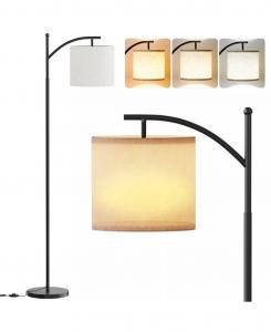 Металлический дуговой торшер со светодиодной лампой, 3 цветовыми температурами SUGIFT, белый