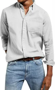 Мужская рубашка Regular Fit с длинным рукавом и отложным воротником