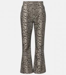 Джинсы Ezra с эффектом змеиной кожи, высокие, расклешенные Gabriela Hearst, Greyscale