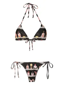 Бикини с графичным принтом Amir Slama, черный