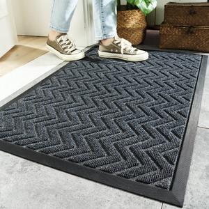 Dajiang Ковер 120х180 см из ПВХ, самоочищающийся, для входной зоны, устойчивый к солнцу и дождю, Maile - Dark Gray