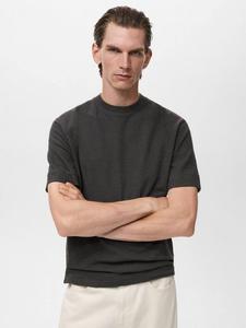 Футболка Bambula с коротким рукавом Regular Fit из хлопкового микса Mango, Charcoal