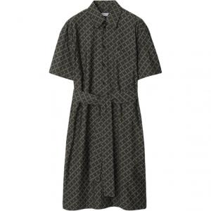 Платье женское Burberry с короткими рукавами, черный / серый