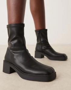 Ботильоны Raven на среднем каблуке ASOS DESIGN Wide Fit, черные