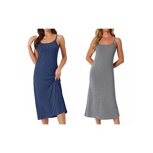 2 шт женское платье-комбинация на бретелях Inspire Chic, Navy Blue Grey