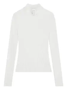 Свитер в рубчик с пряжкой Courrèges, белый