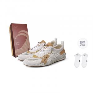 Slip Resistant, Abrasion Resistant, Breathable Coverage Low Top Casual Shoes Unisex BECK, белый коричневый[free brand socks]