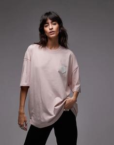 Футболка AllSaints Lover большого размера розового цвета