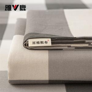 Yalu Простыня 200х230 см из грубого хлопка, цвет серый клетка